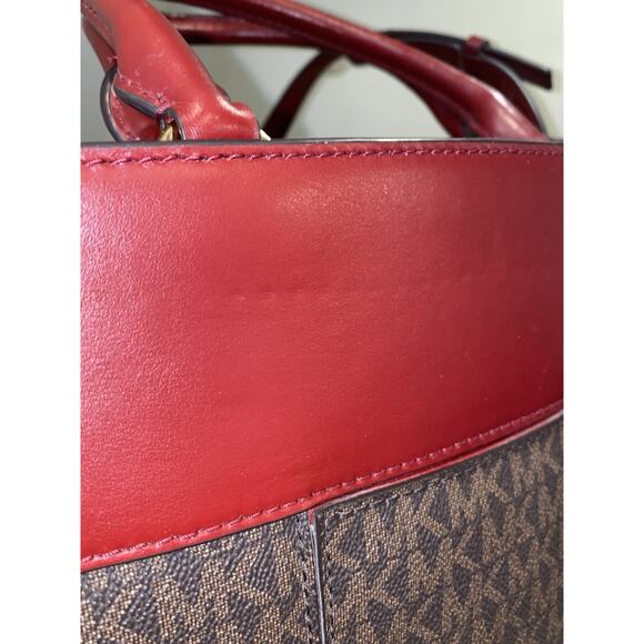 MICHAEL Michael Kors Gramercy Large Logo Satchel in Brown/Brandy Excellent - Picture 12 of 16